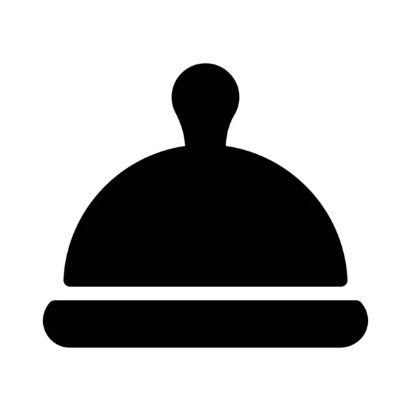 Restaurant Serving Dish Flat Icon Vector Illustration — Stock Vector