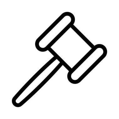 Judge hammer flat icon isolated on white background, vector, illustration vector
