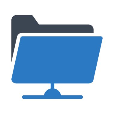 klasör düz simgesi beyaz arka plan, vektör, illüstrasyon izole