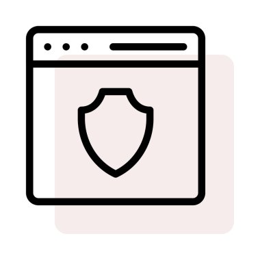 Koruma kalkanı simgesi, vektör illüstrasyonu