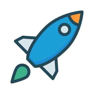 roket ikonu vektör illüstrasyonu