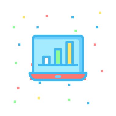 bilgisayar dizüstü simge vektör çizim 