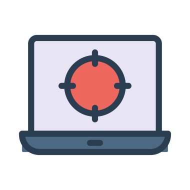 bilgisayar dizüstü hedef simge vektör çizim ile 