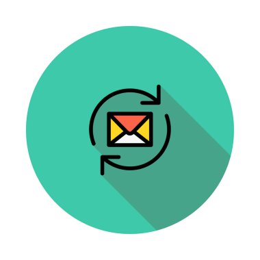 Zarf düz simgesi, vektör illüstrasyonu 