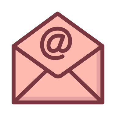 Zarf düz simgesi, vektör illüstrasyonu 