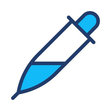 tükenmez kalem düz simgesi beyaz arka plan, vektör, illüstrasyon izole