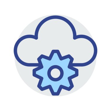 Dişli ve bulut simge vektör çizim 