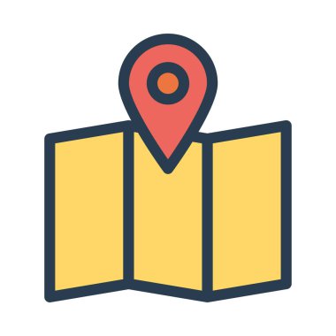 harita web simgesi vektör illüstrasyonu