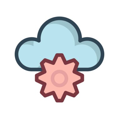 Dişli ve bulut simge vektör çizim 