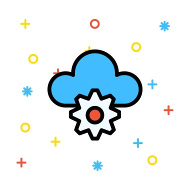 Dişli ve bulut simge vektör çizim 