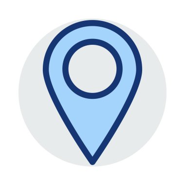 harita işaretçi düz stil ikonu, vektör çizim 