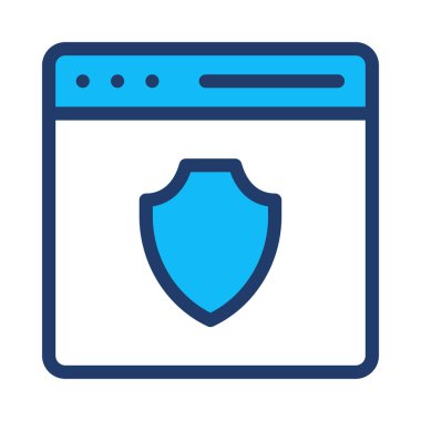 Koruma kalkanı simgesi, vektör illüstrasyonu