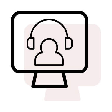 bilgisayar ekran düz stil ikonu, vektör çizim 