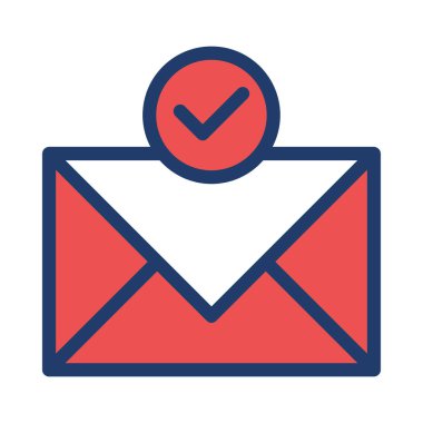 Zarf düz simgesi, vektör illüstrasyonu 