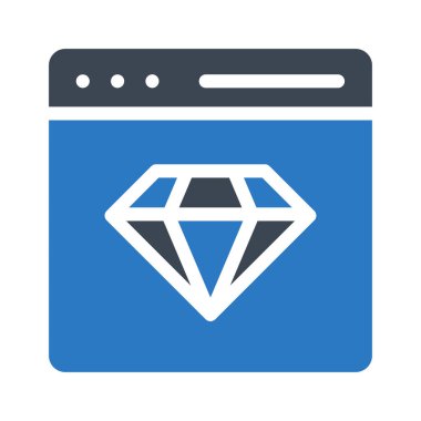 Elmas mücevher düz simgesi beyaz arka plan, vektör, illüstrasyon izole