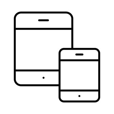 Web geliştirme için mobil tasarım simgesi. Vektör çizim