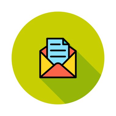 posta düz simgesi, vektör illüstrasyonu 