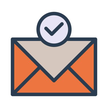 Zarf düz simgesi, vektör illüstrasyonu 