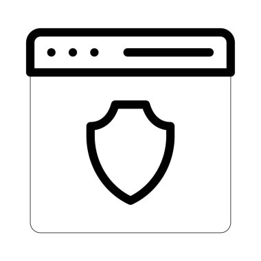 Koruma kalkanı simgesi, vektör illüstrasyonu