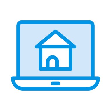 house simge vektör çizim ile dizüstü bilgisayar 