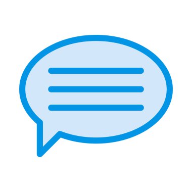 Sohbet konuşma balonu düz beyaz arka plan, vektör, illüstrasyon izole simgesinin