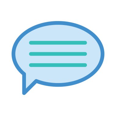 Sohbet konuşma balonu düz beyaz arka plan, vektör, illüstrasyon izole simgesinin