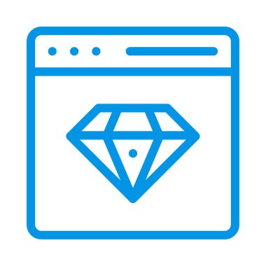 Elmas mücevher düz simgesi beyaz arka plan, vektör, illüstrasyon izole