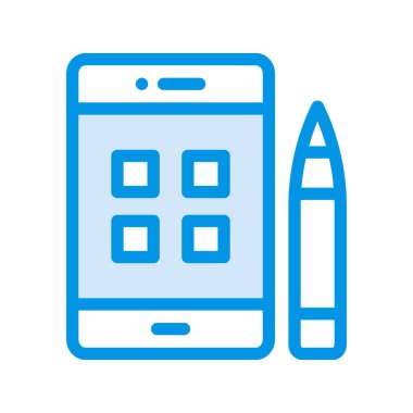 tablet ekran ve kalem, vektör çizim 