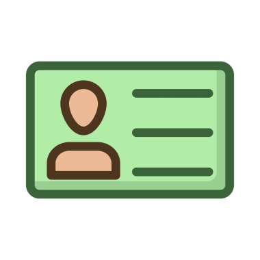 ID kart simgesi vektör illüstrasyonu 