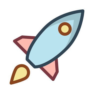 roket ikonu vektör illüstrasyonu