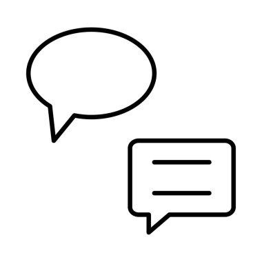 Sohbet düz simgesi, vektör, illüstrasyon