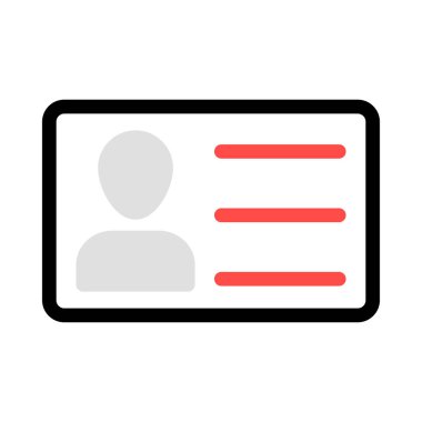 ID kart simgesi vektör illüstrasyonu 
