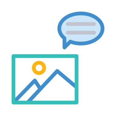 ile sohbet etmek konuşma balonu düz beyaz arka plan, vektör, illüstrasyon izole simgesinin resmi