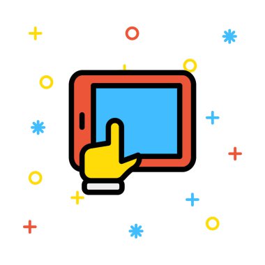 Anahat tablet cihaz pand web simgesi ile 