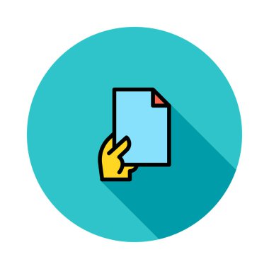 El ve belge web simgesi, vektör çizim 