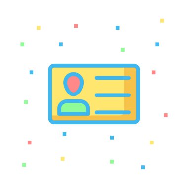 ID kart simgesi vektör illüstrasyonu 