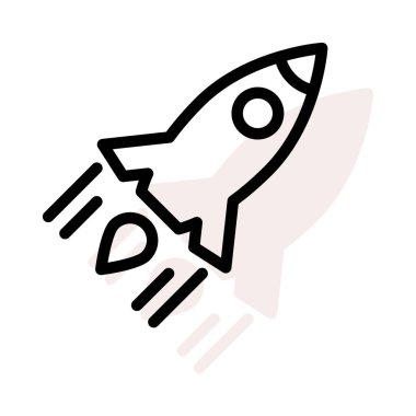 roket ikonu vektör illüstrasyonu