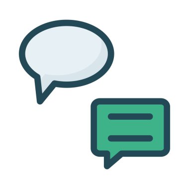 Sohbet düz simgesi, vektör, illüstrasyon