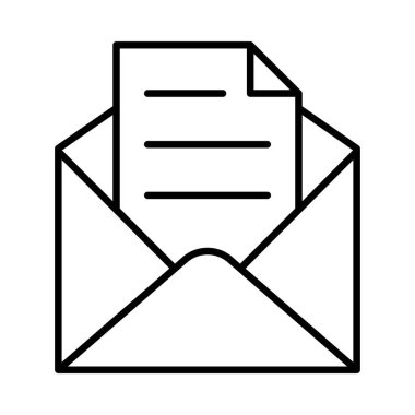 posta düz simgesi, vektör illüstrasyonu 