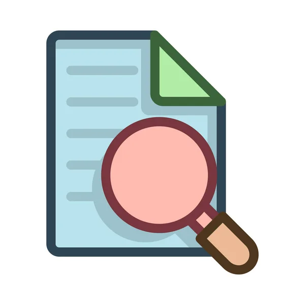 Vector Illustration Document Search Icon — Stock Vector