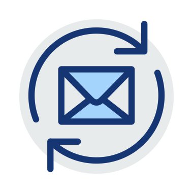 Zarf düz simgesi, vektör illüstrasyonu 