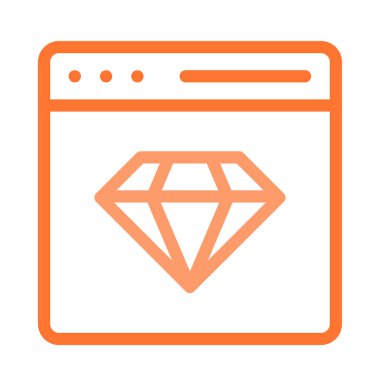 Elmas mücevher düz simgesi beyaz arka plan, vektör, illüstrasyon izole