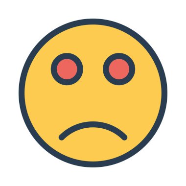 Beyaz arka plan, vektör, illüstrasyon izole emoji düz simgesi