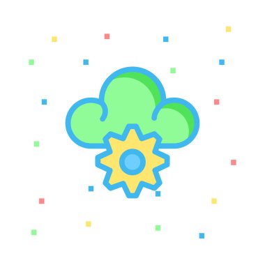 Dişli ve bulut simge vektör çizim 