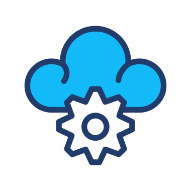 Dişli ve bulut simge vektör çizim 