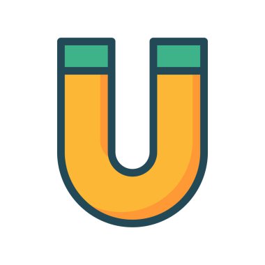 Mıknatıs iş satırı simgesi, vektör çizim