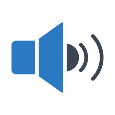 Beyaz arka plan üzerinde vektör illüstrasyon izole hoparlör simgesini 