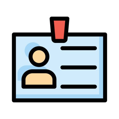 ID kart simgesi vektör illüstrasyonu 