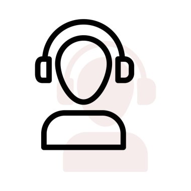 işadamı kulaklık satırı simgesi, vektör çizim ile