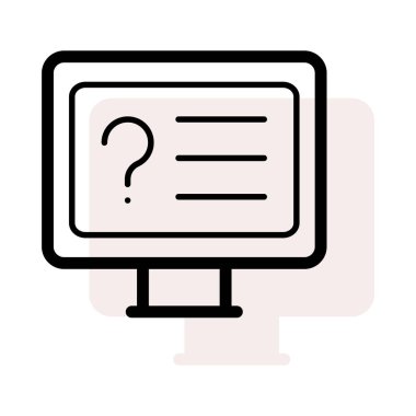 bilgisayar ekranı ile mektup düz stil ikonu, vektör çizim 